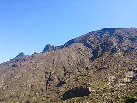仙酔尾根と高岳 左奥は虎ヶ峰・鷲ヶ峰